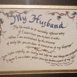 Vintage Gold Framed Inspirational Quote for Husband